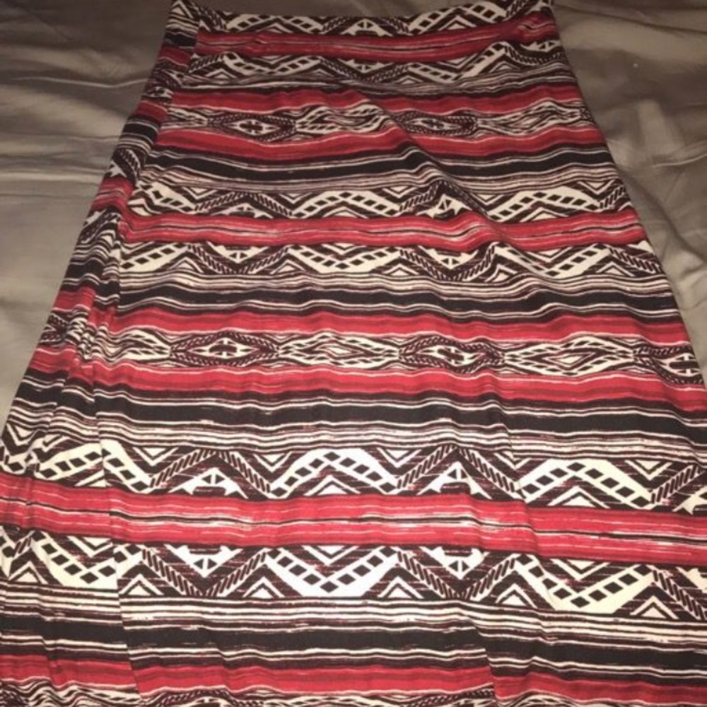 Rue 21 Red Tribal Print Maxi Skirt
